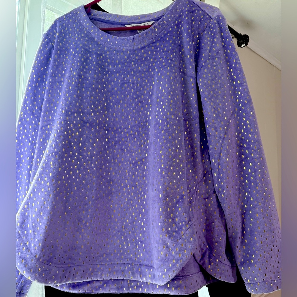 Purple Sweatshirt with Gold Accents